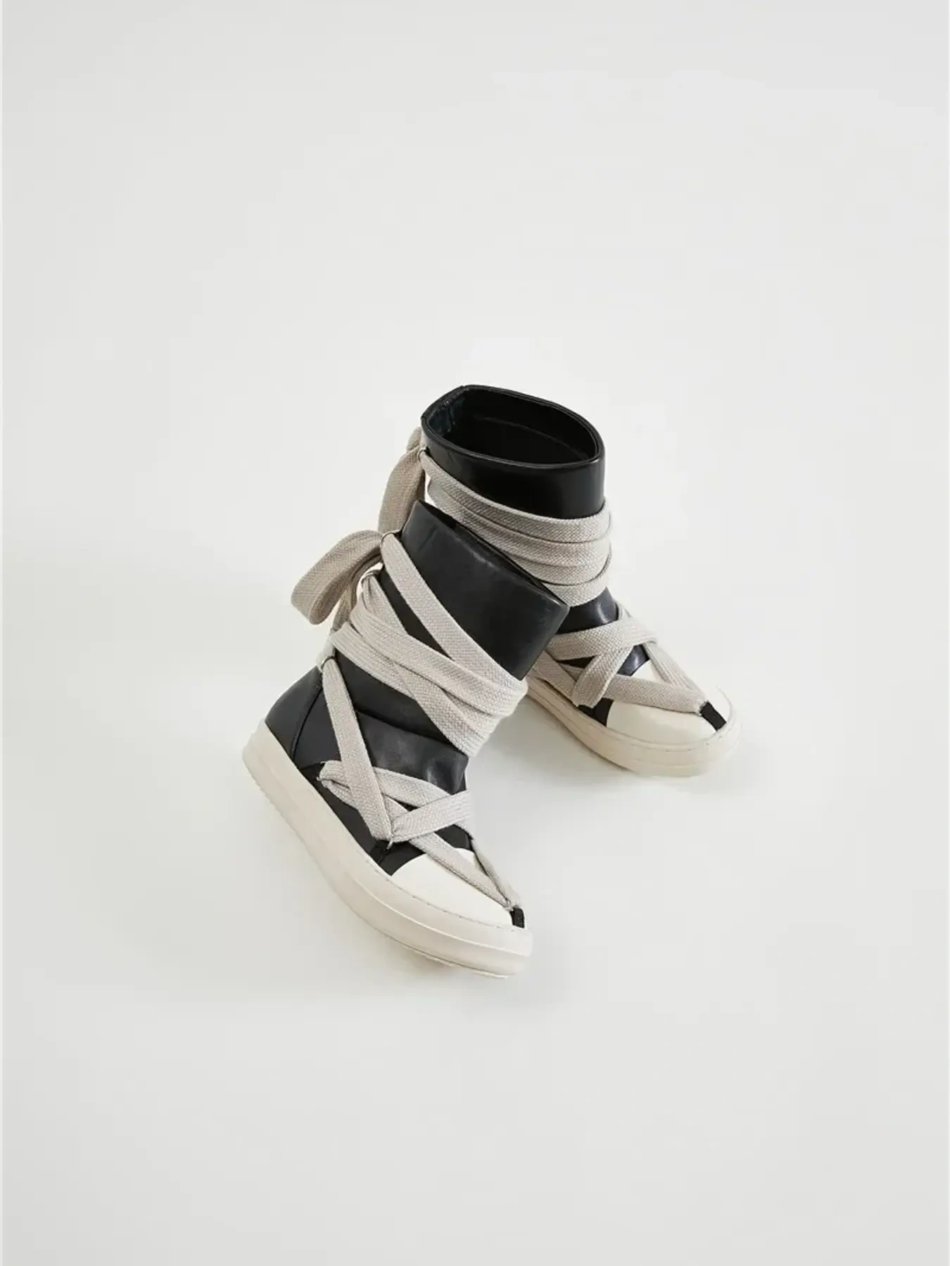 Lace-Up Round Neck Sneaker Boots