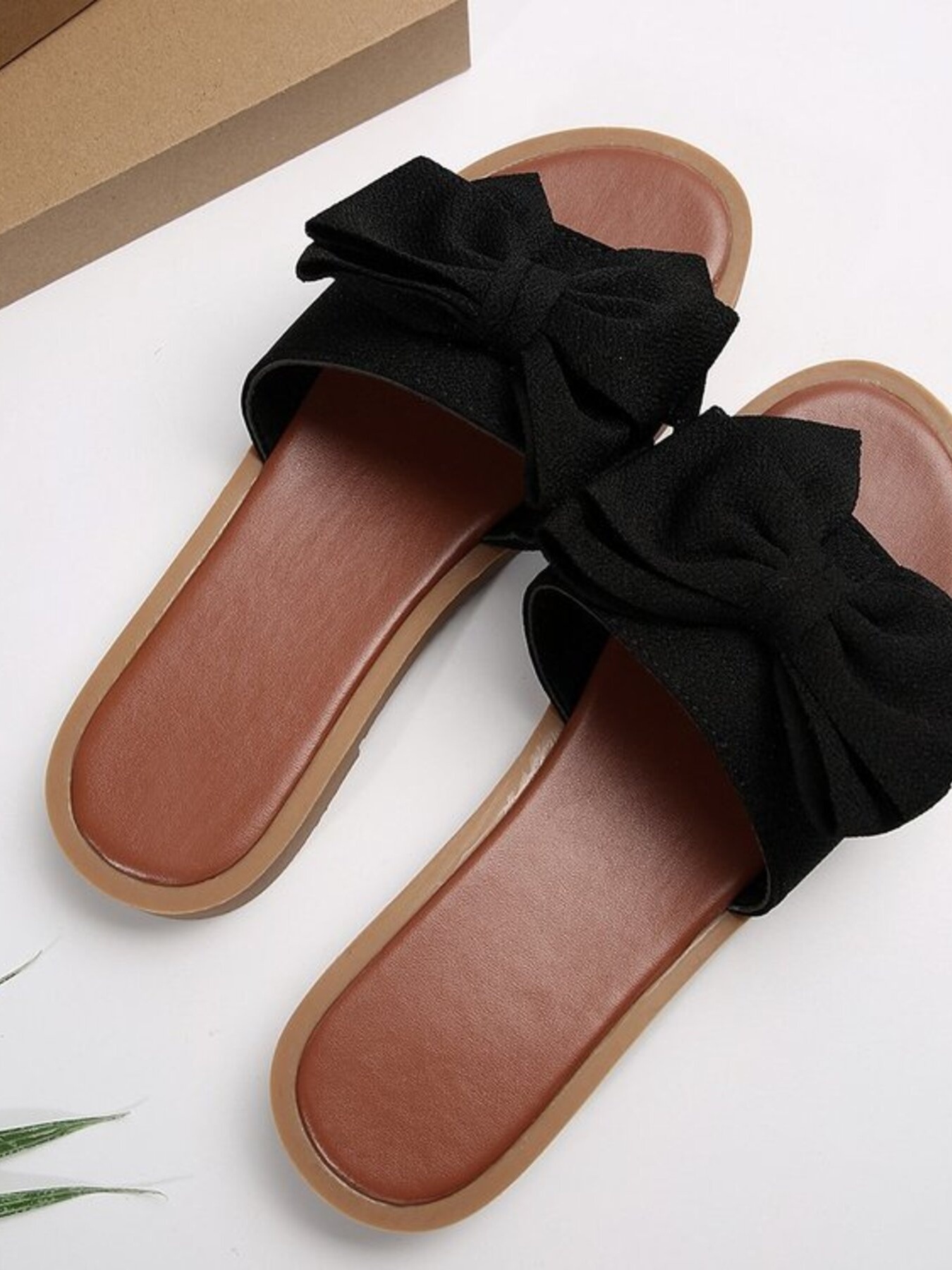 Bow-Tie Open Toe Flats Sandals