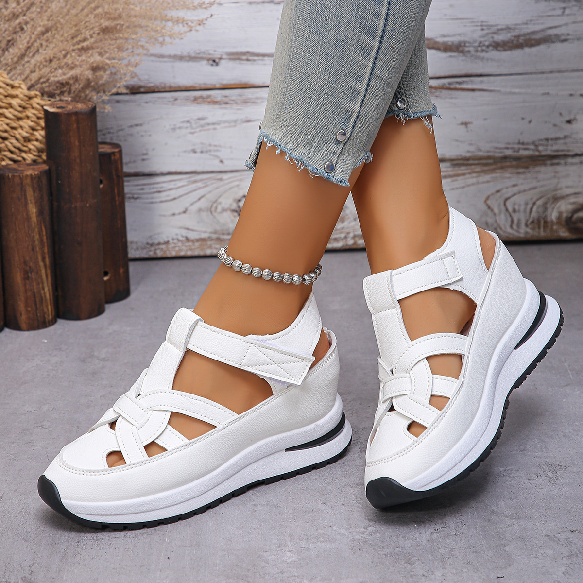 Velcro Wedge Sandals