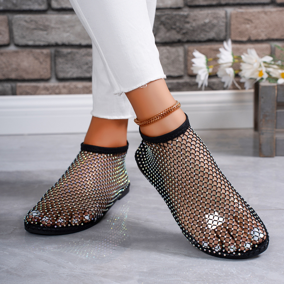 Rhinestone Hollow Out Sandals