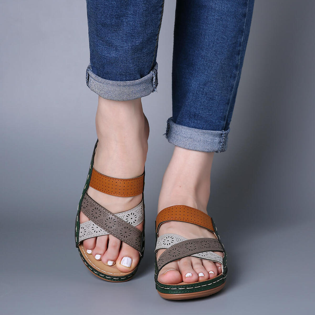 Crisscross Casual Wedge Sandals