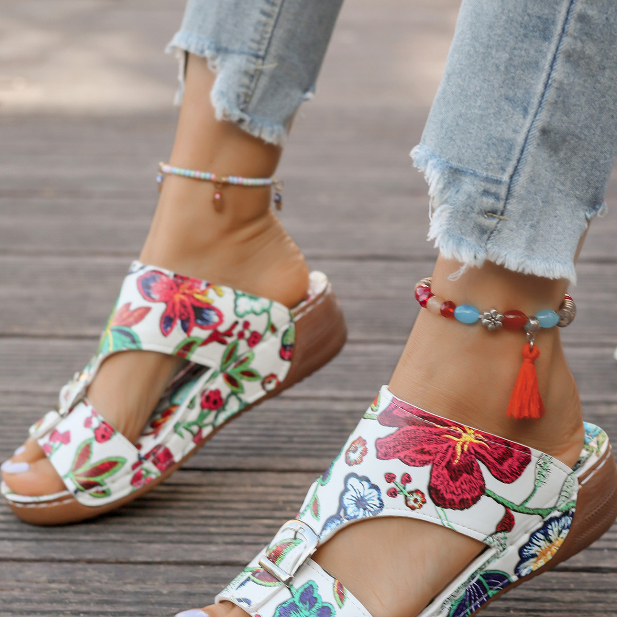 Buckle Decor Open Toe Sandals