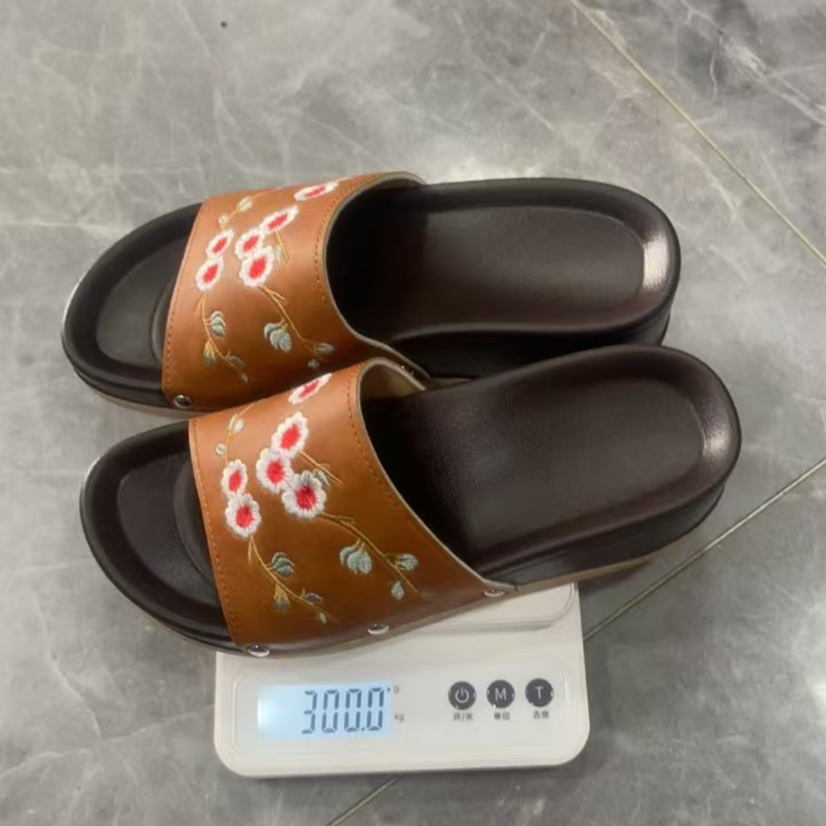 Floral Embroidered Wedge Sandals