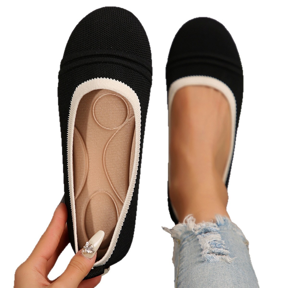 Round Toe Flat Slip-Ons
