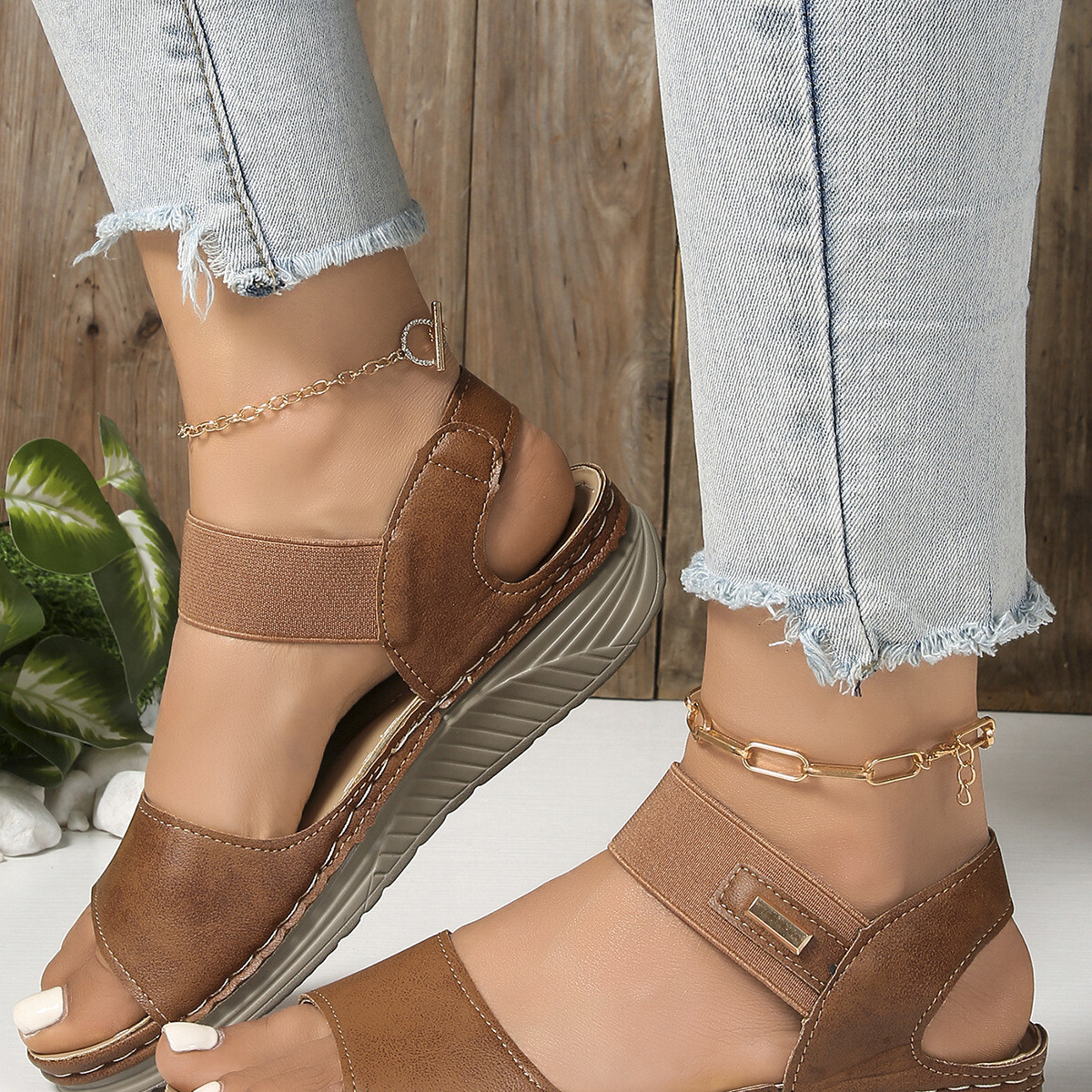 Open Toe Wedge Sandals