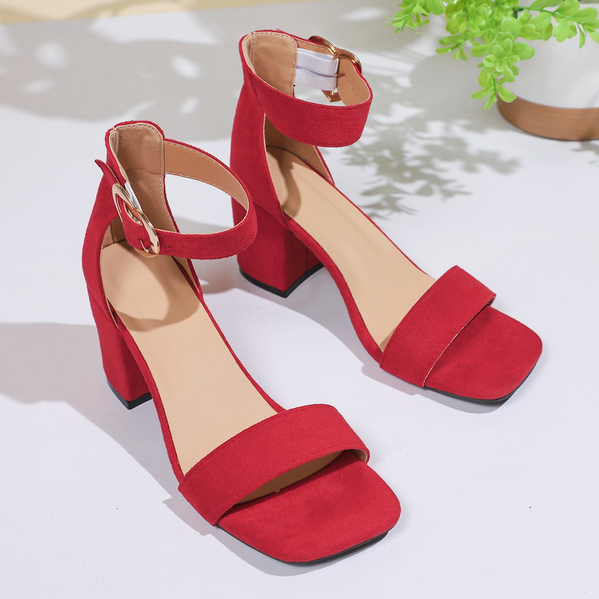 Open Toe Block Heels Sandals