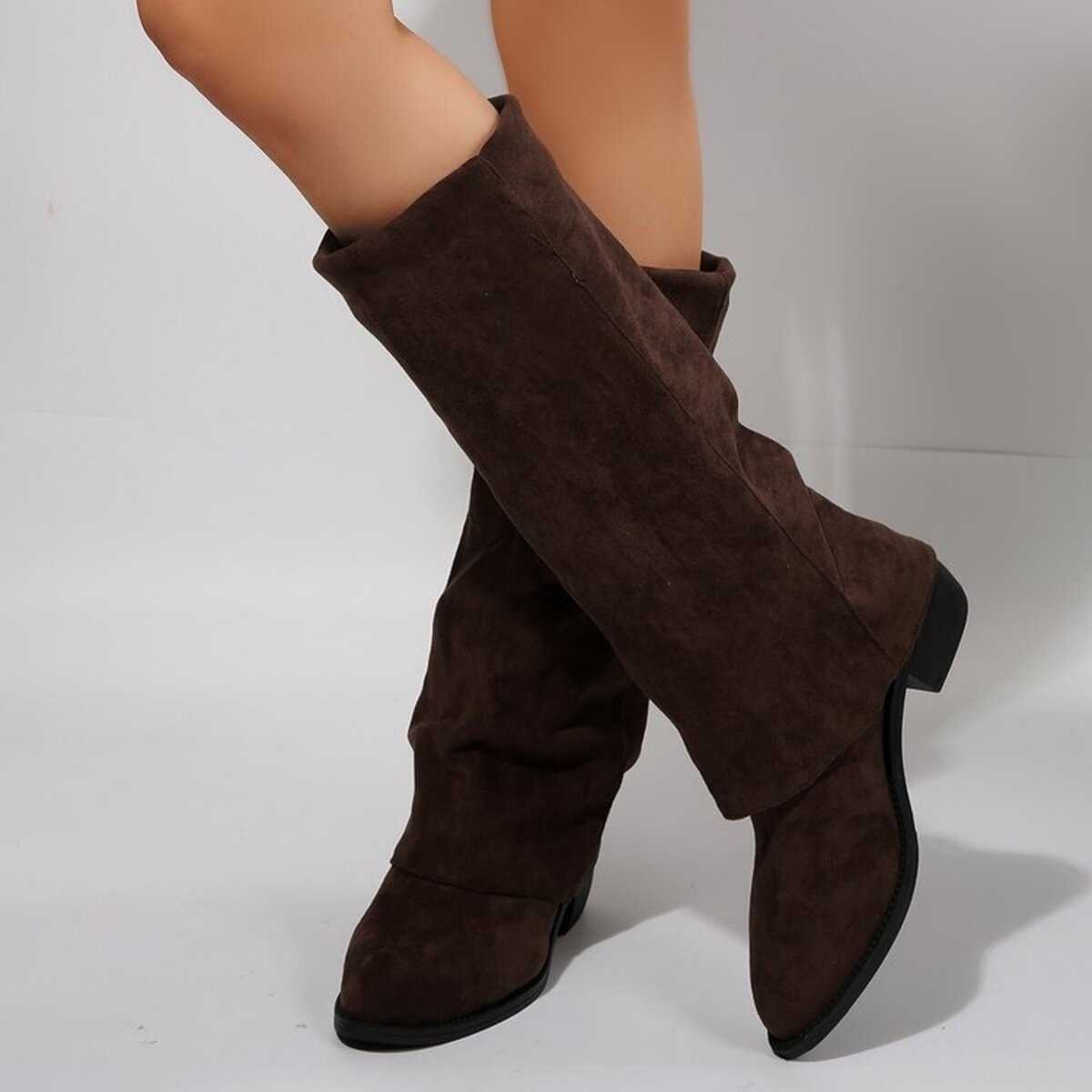 Point Toe Block Heels Boots