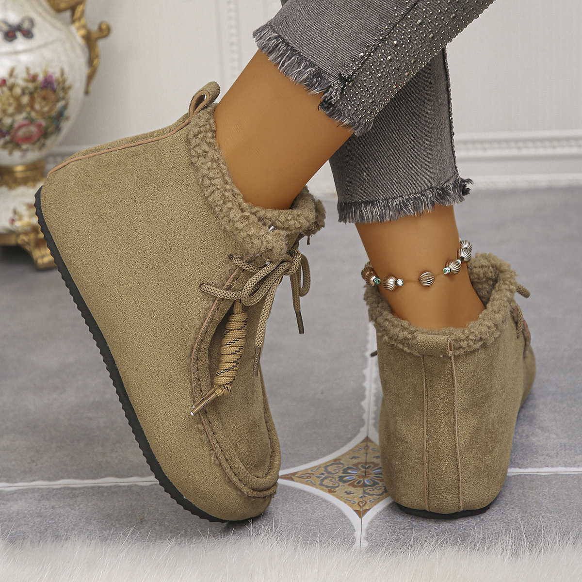 Plush Lined Ankle Boots