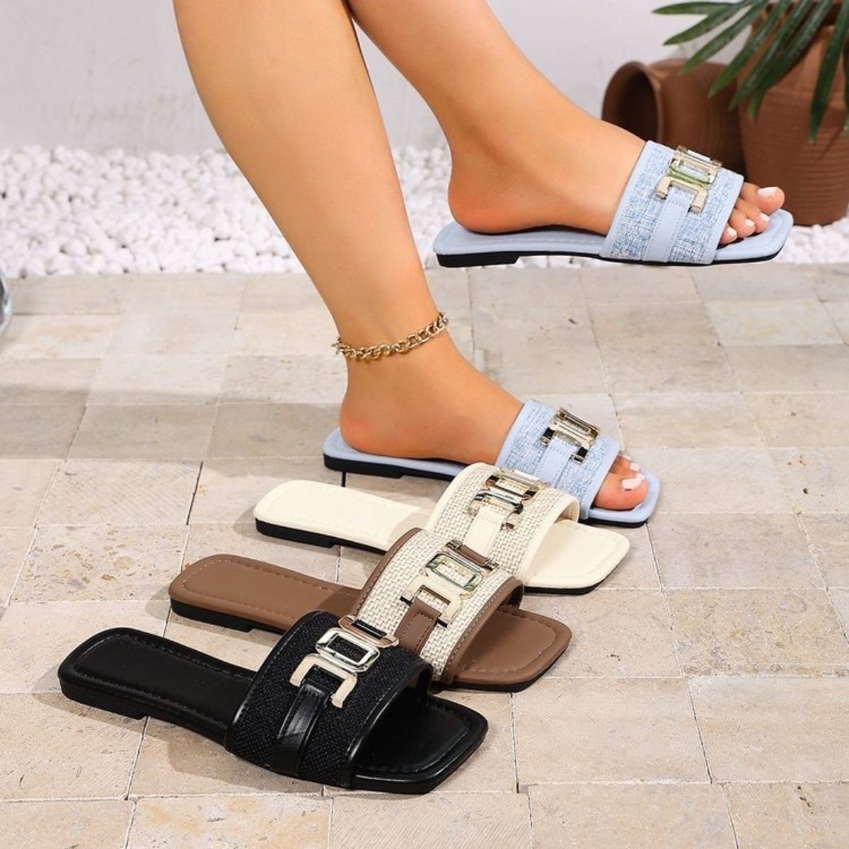 Open Toe Flats Sandals