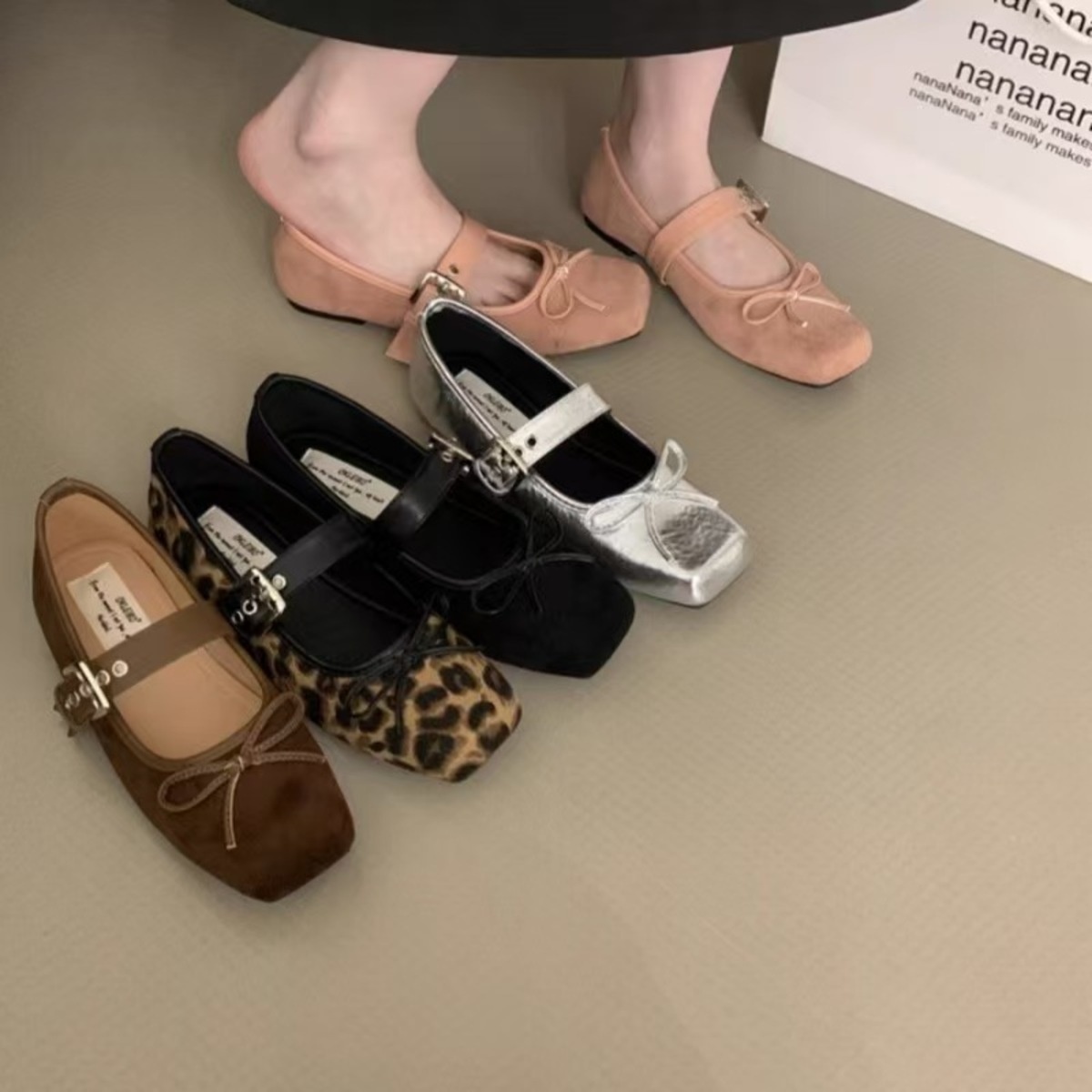 Square Toe Flats Slip-Ons