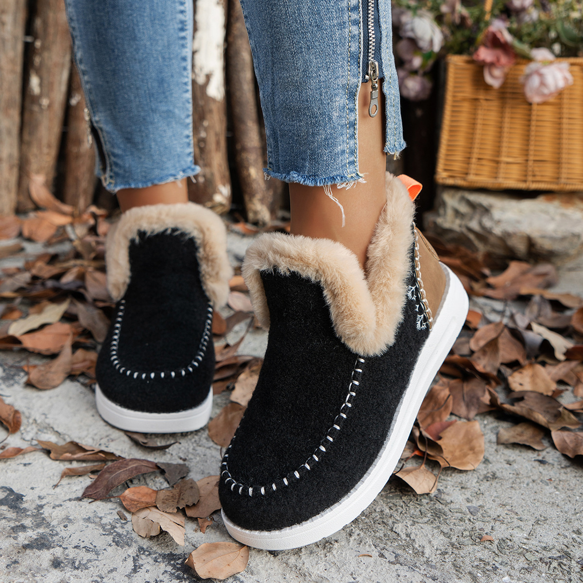 Round Toe Winter Ankle Boots