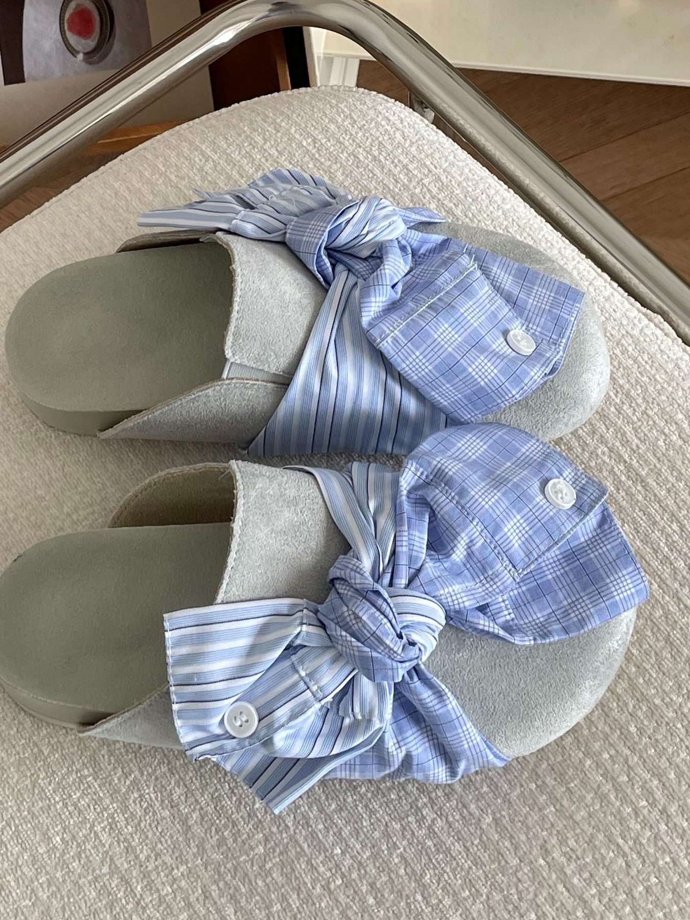 Bow-Knot Plaid Comfort Slip-Ons