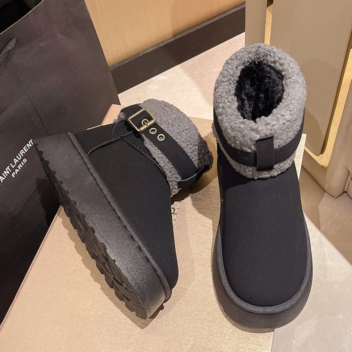 Cozy Plush-Lined Winter Ankle Boots