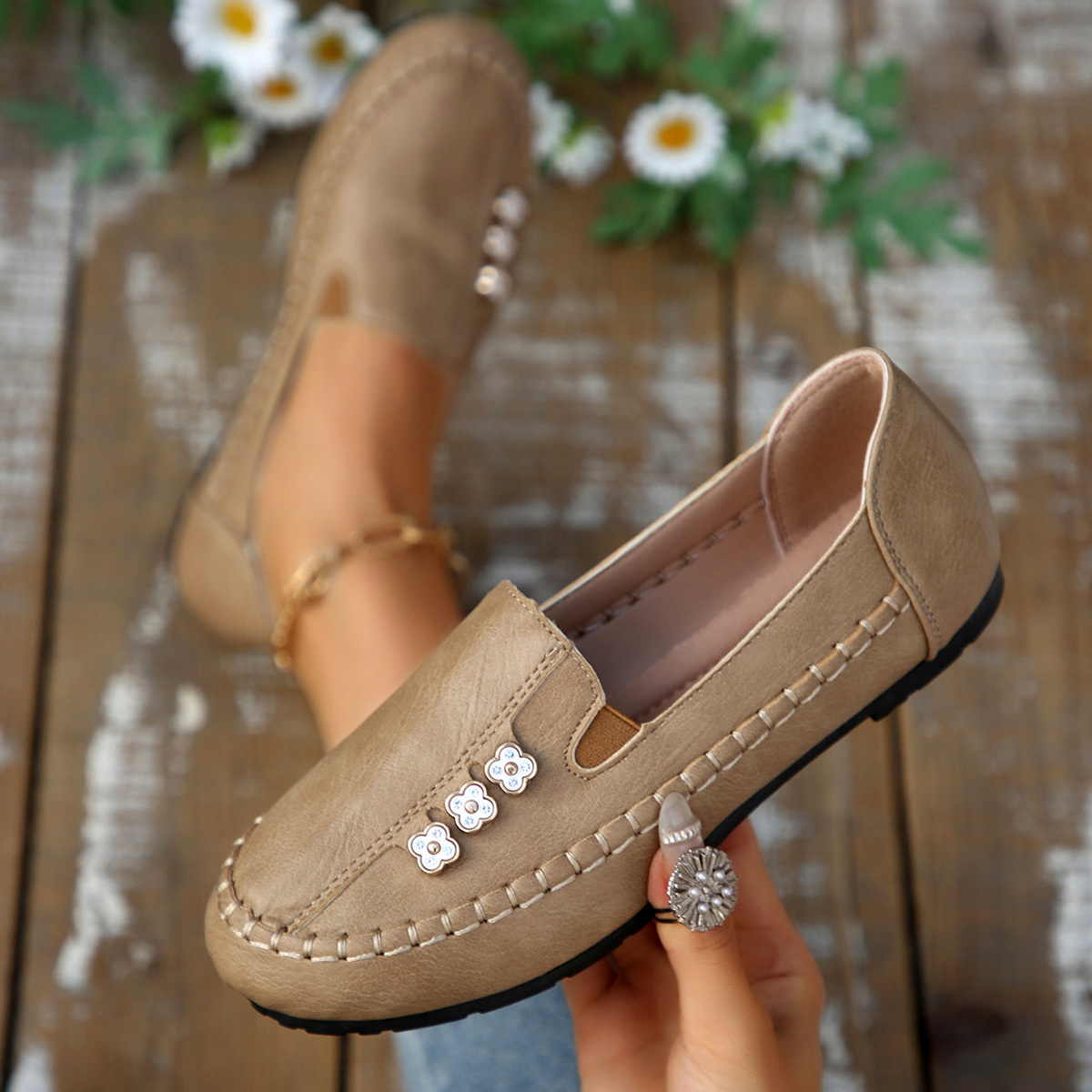 Round Toe Slip-Ons
