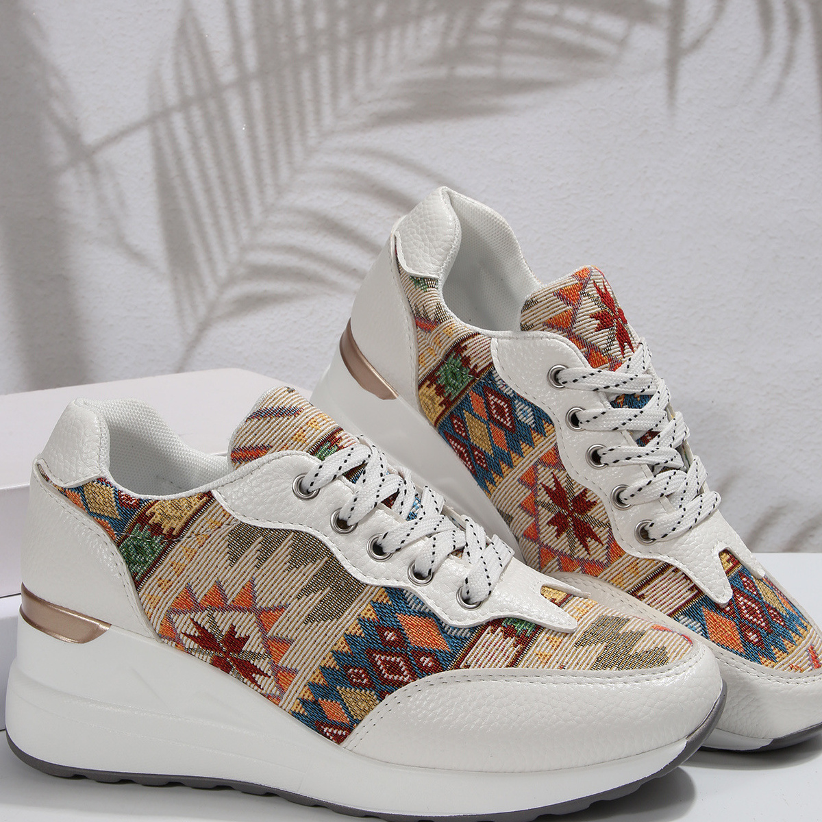 Lace Up Wedge Sneakers