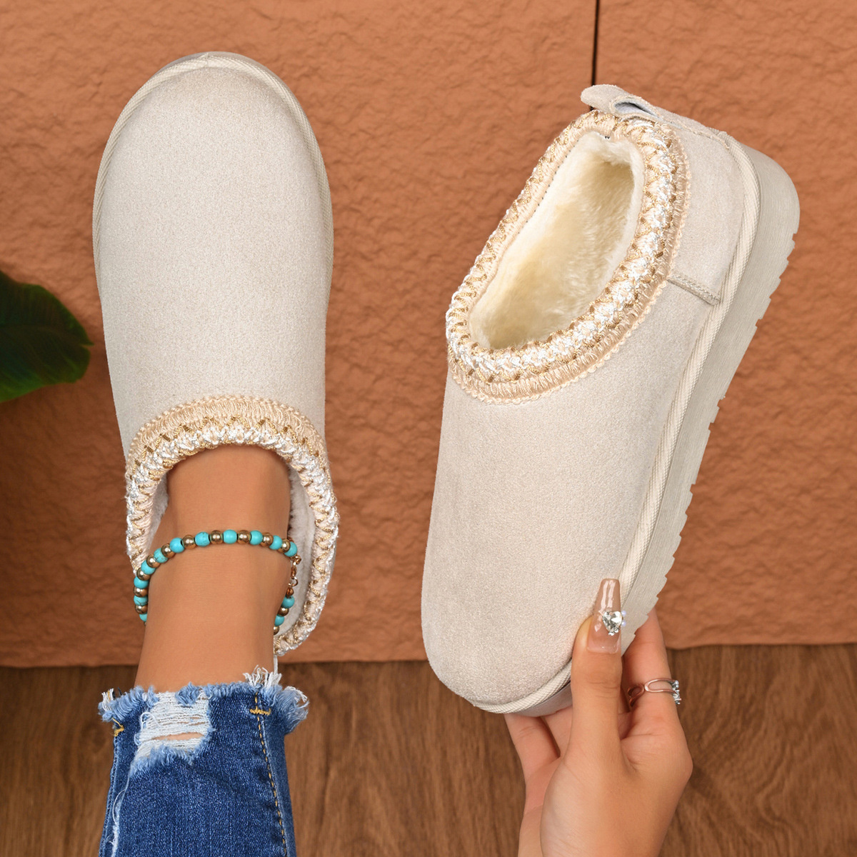 Round Toe Platform Ankle Boots