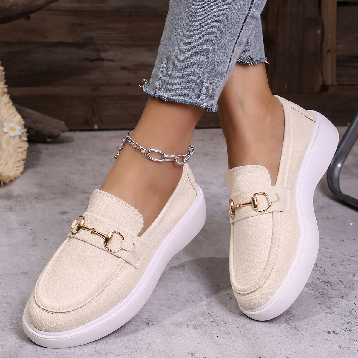 Round Toe Slip-Ons