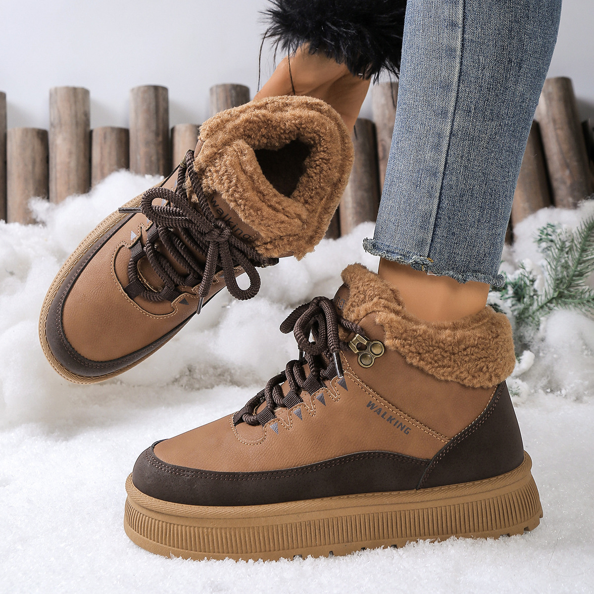 Fur-Lined Ankle Boots