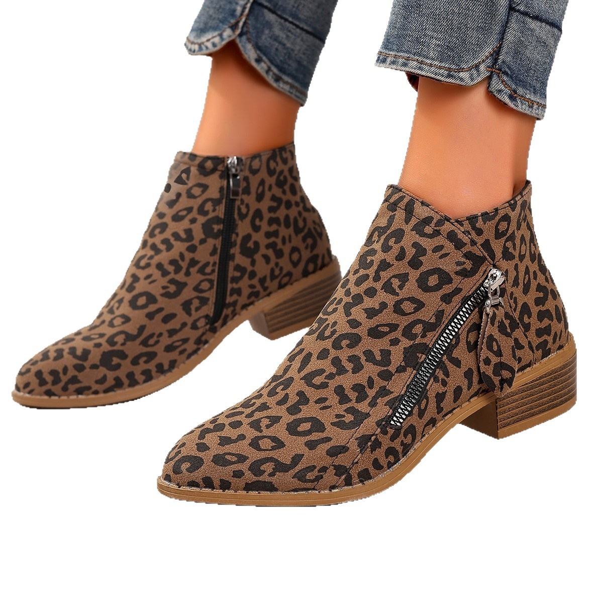 Point Toe Block Heels Boots