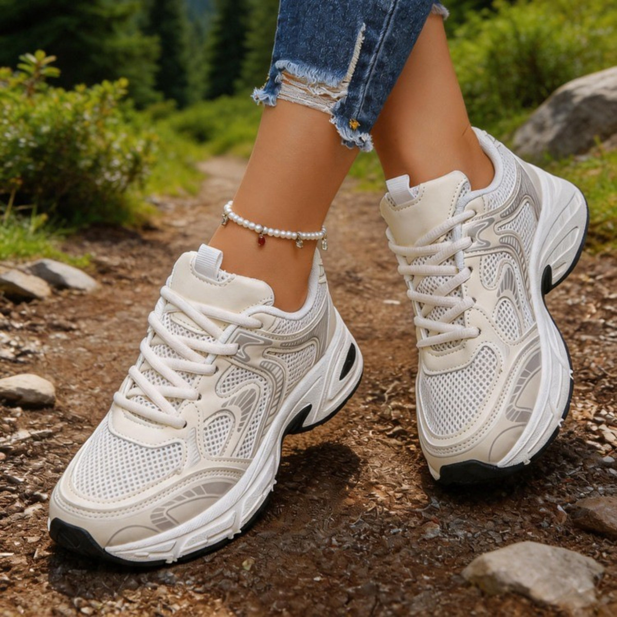 Breathable Lace Up Athletic