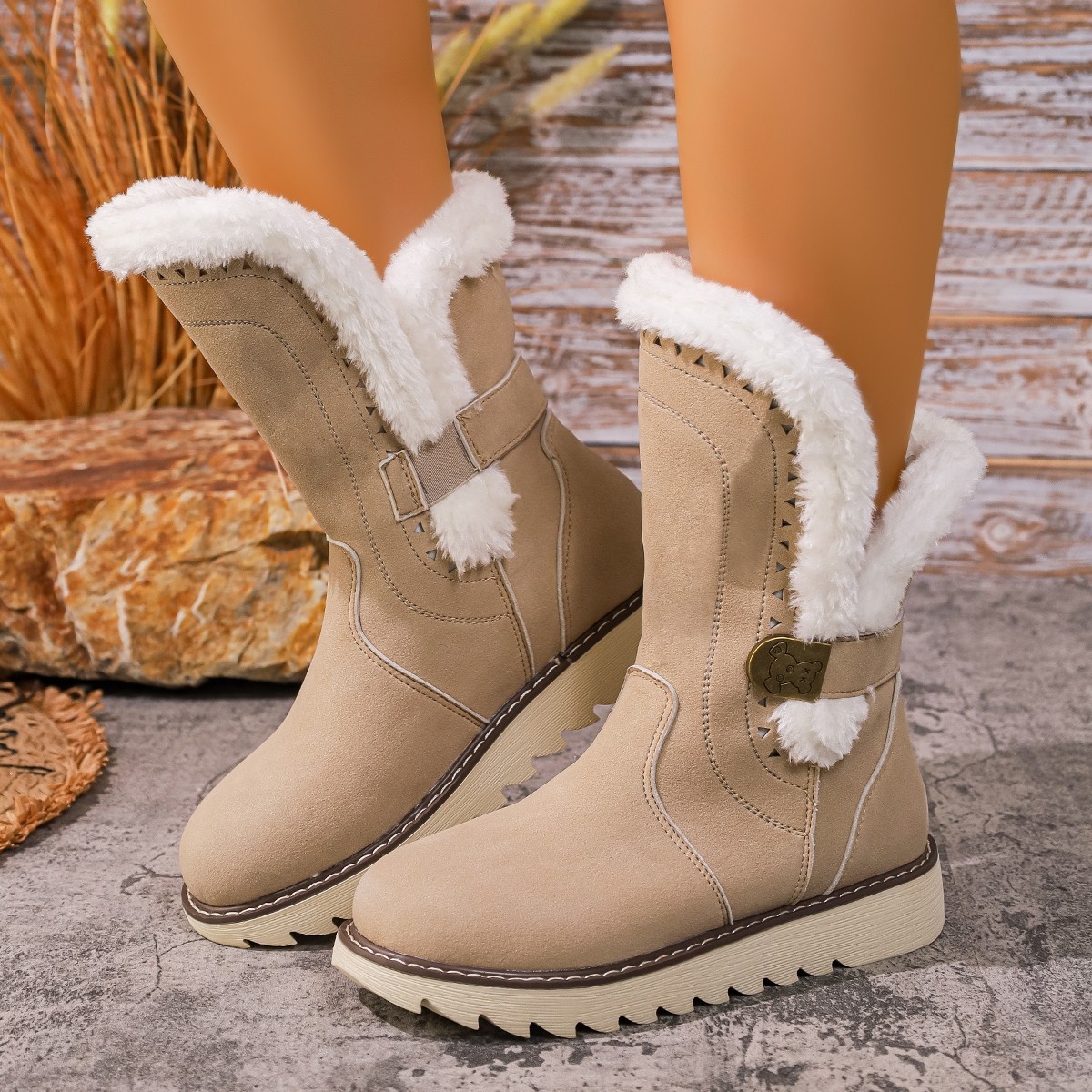 Round Toe Platform Boots