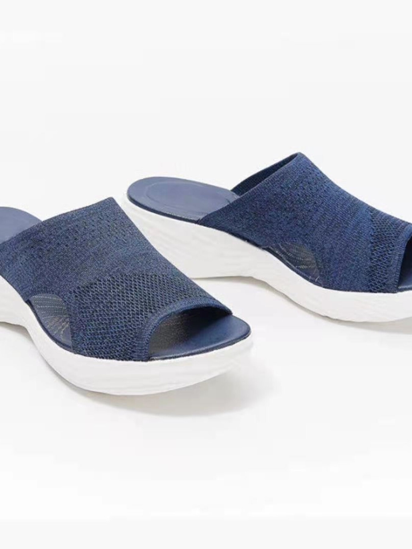 Mesh Comfort Knit Platform Sandals