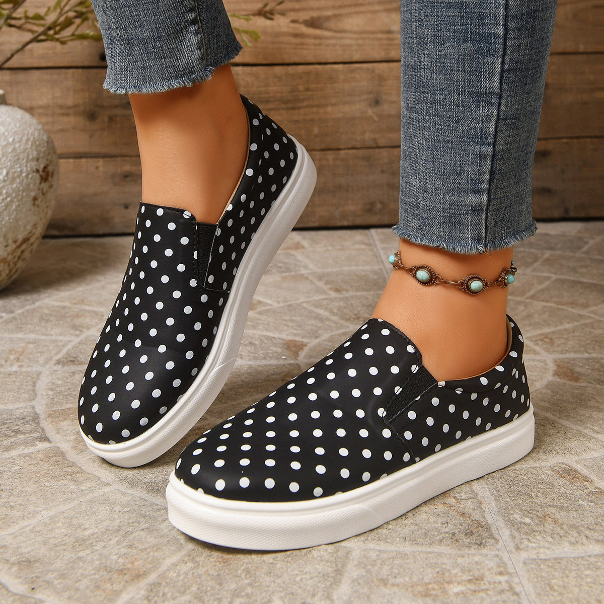 Polka Dot Slip-Ons