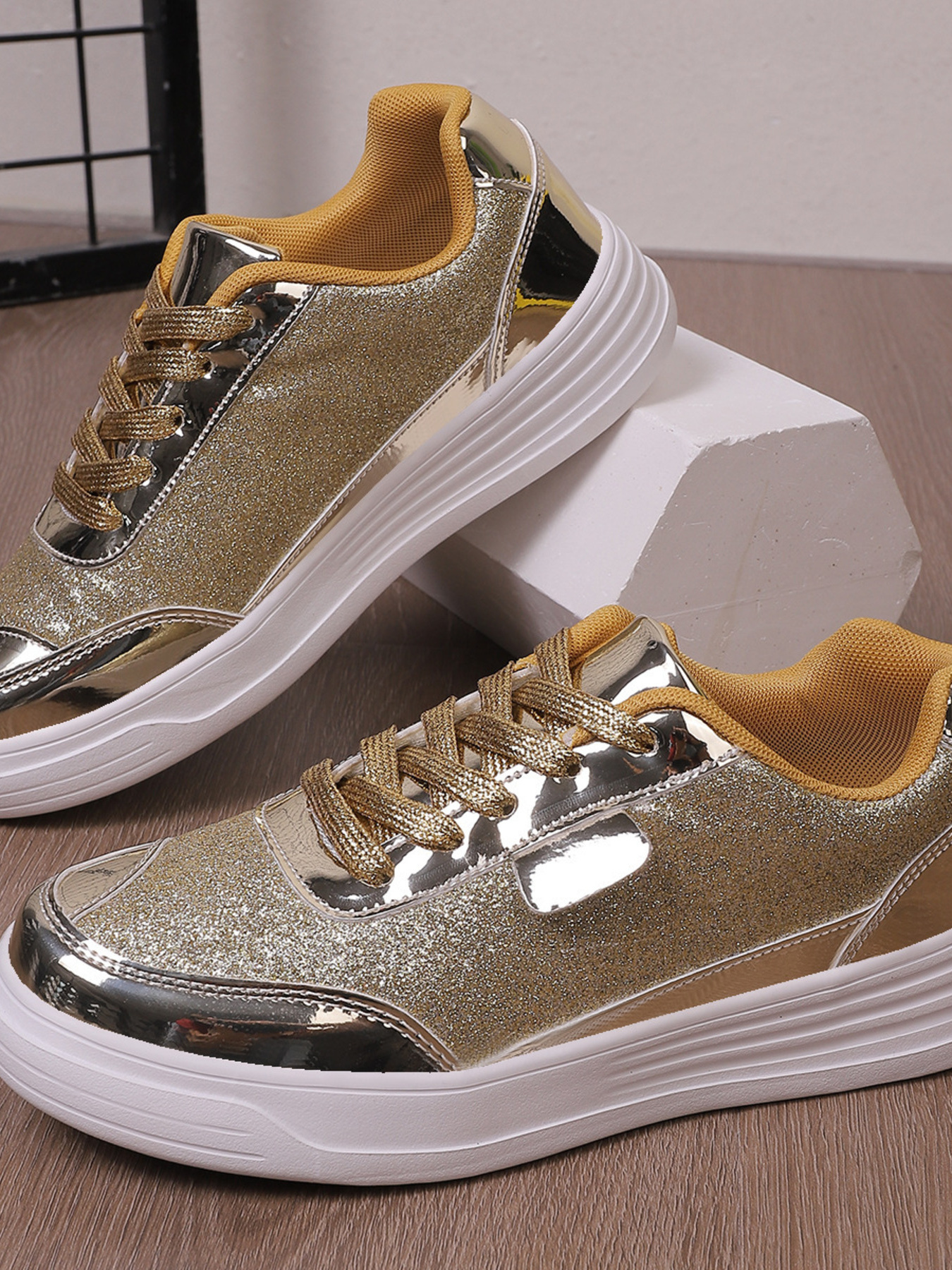 Glitter Metallic Platform Sneakers