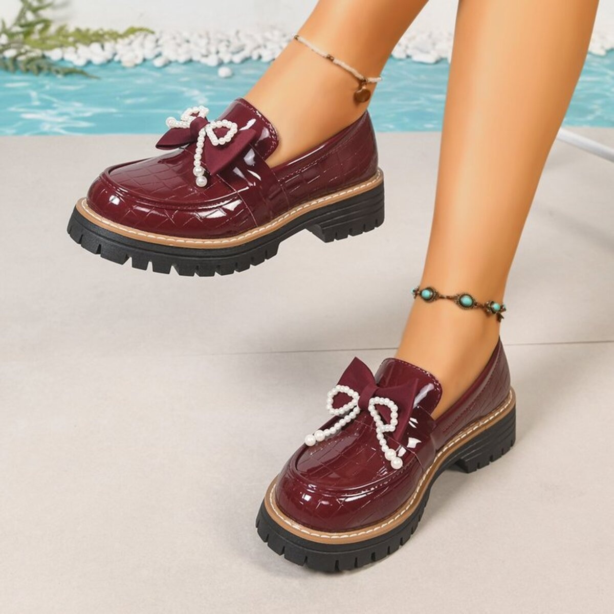Round Toe Platform Loaferss