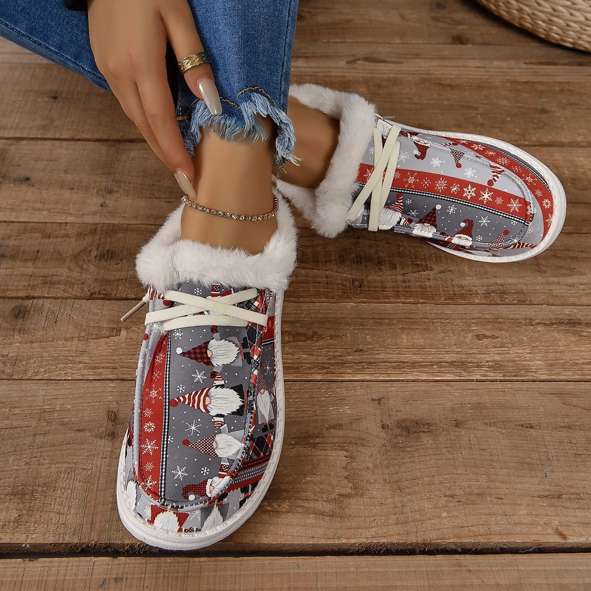 Christmas Round Toe Loafers