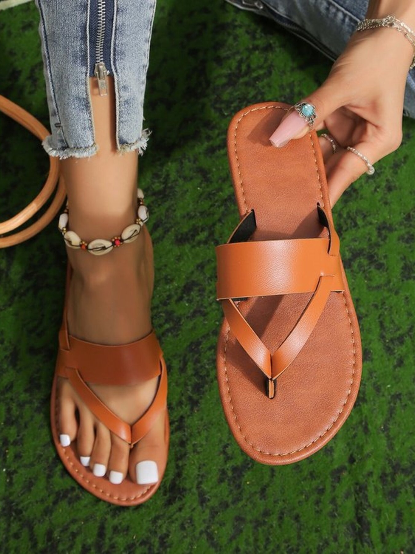 Toe Post Flats Sandals