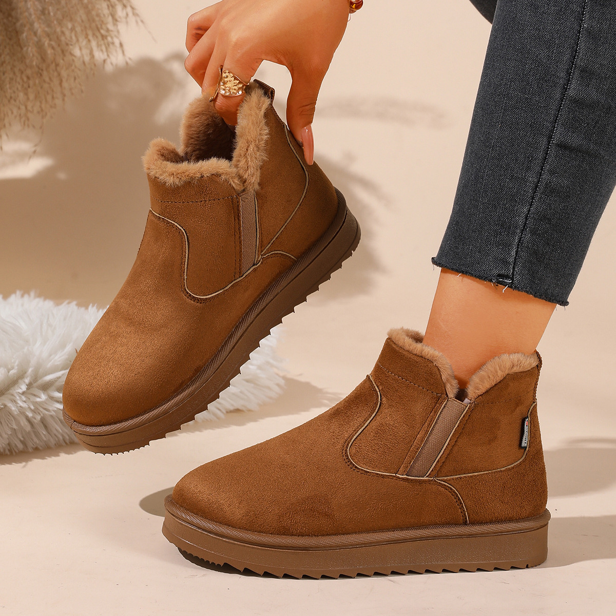 Plush Lined Winter Ankle Boots