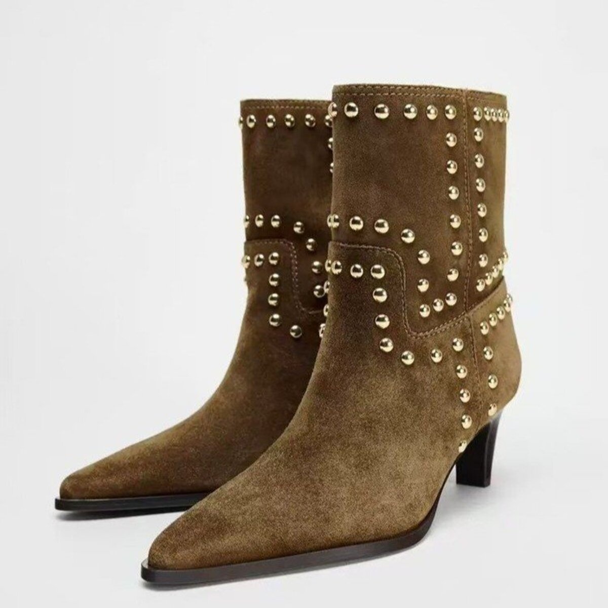 Point Toe Kitten Heels Boots