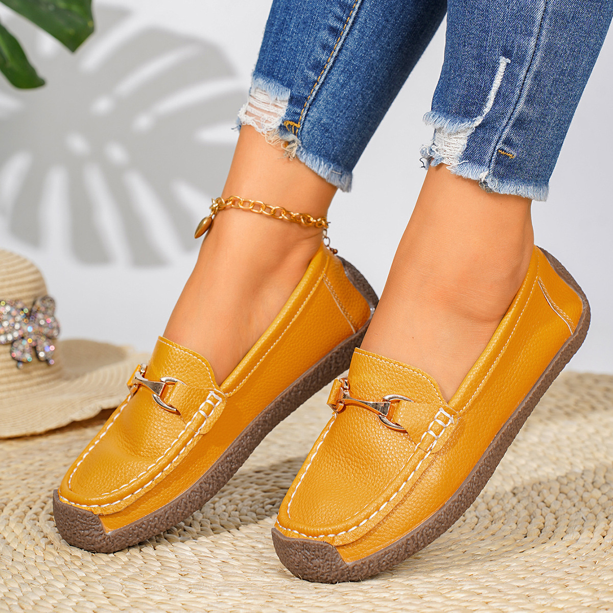 Round Toe Slip-Ons