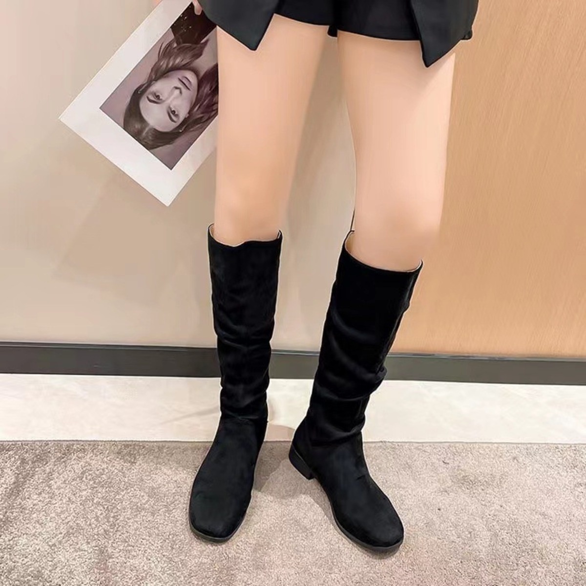 Round Toe Block Heels Boots