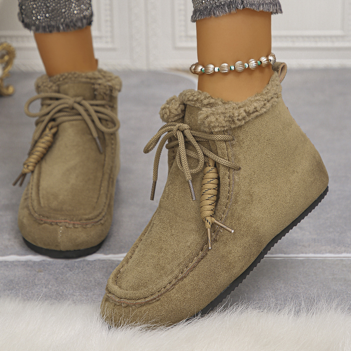Plush Lined Ankle Boots