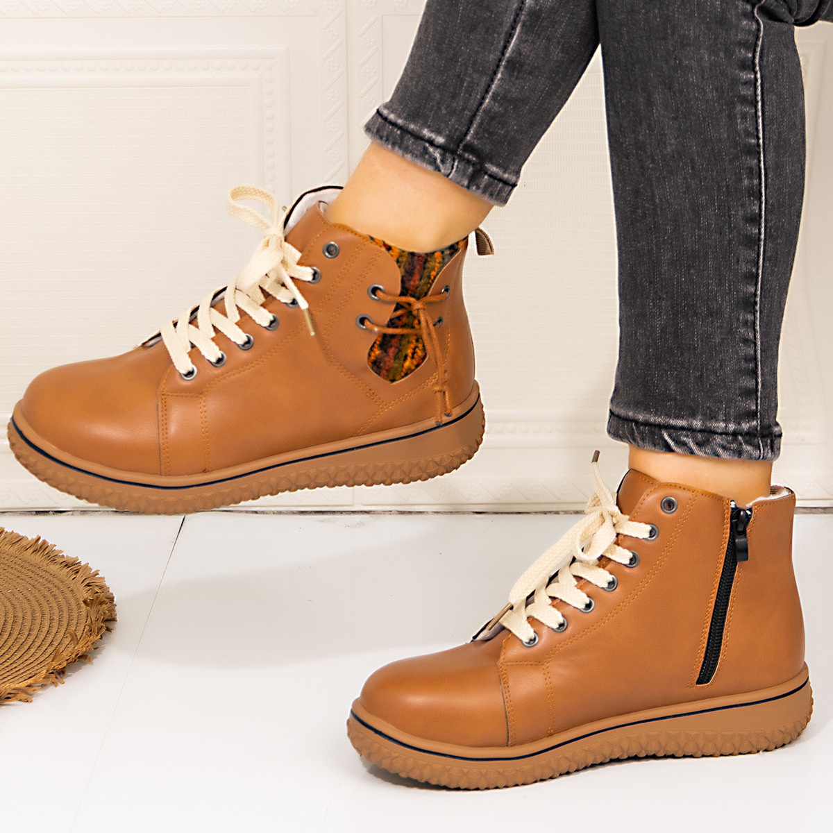 Round Toe Platform Boots