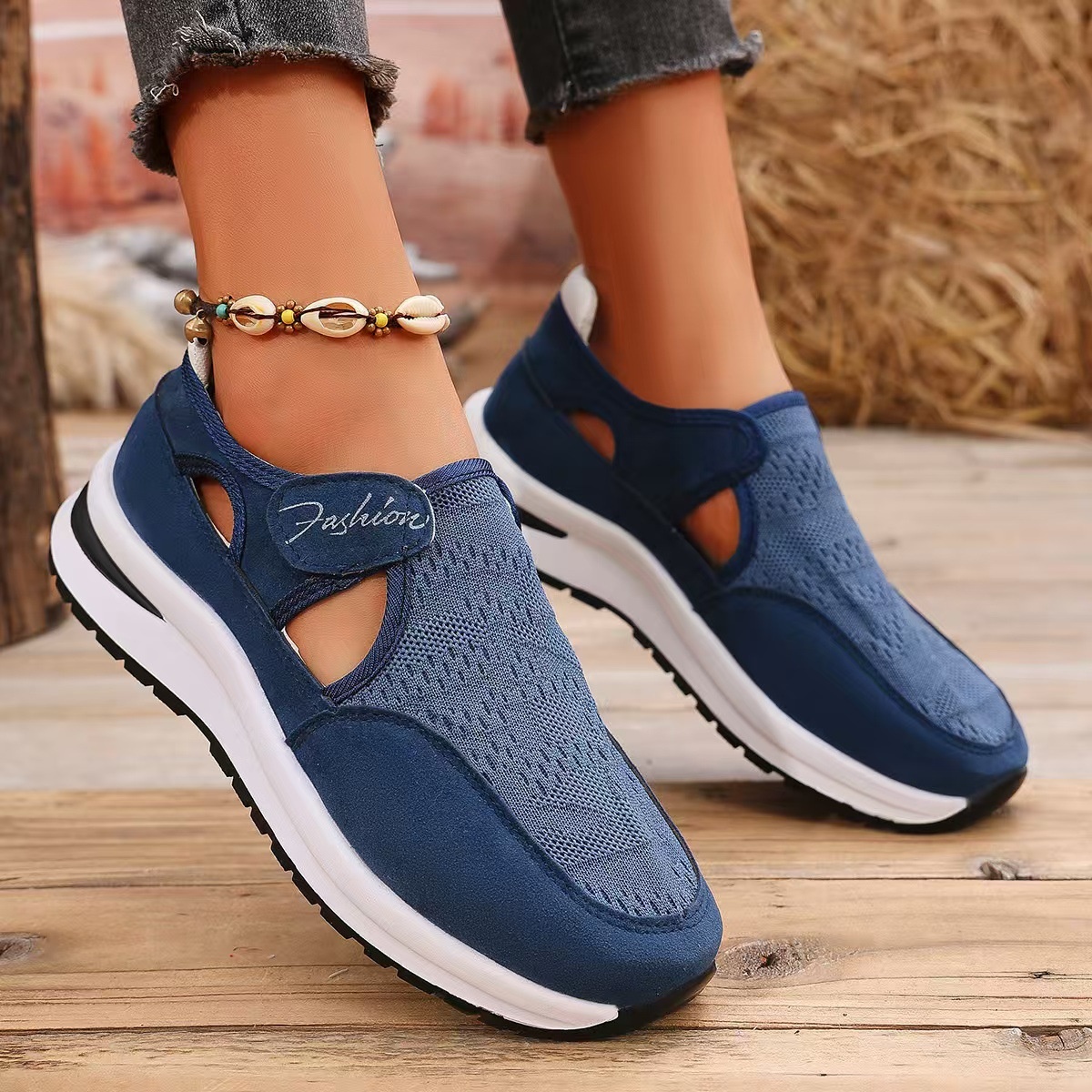 Breathable Mesh Velcro Shoes