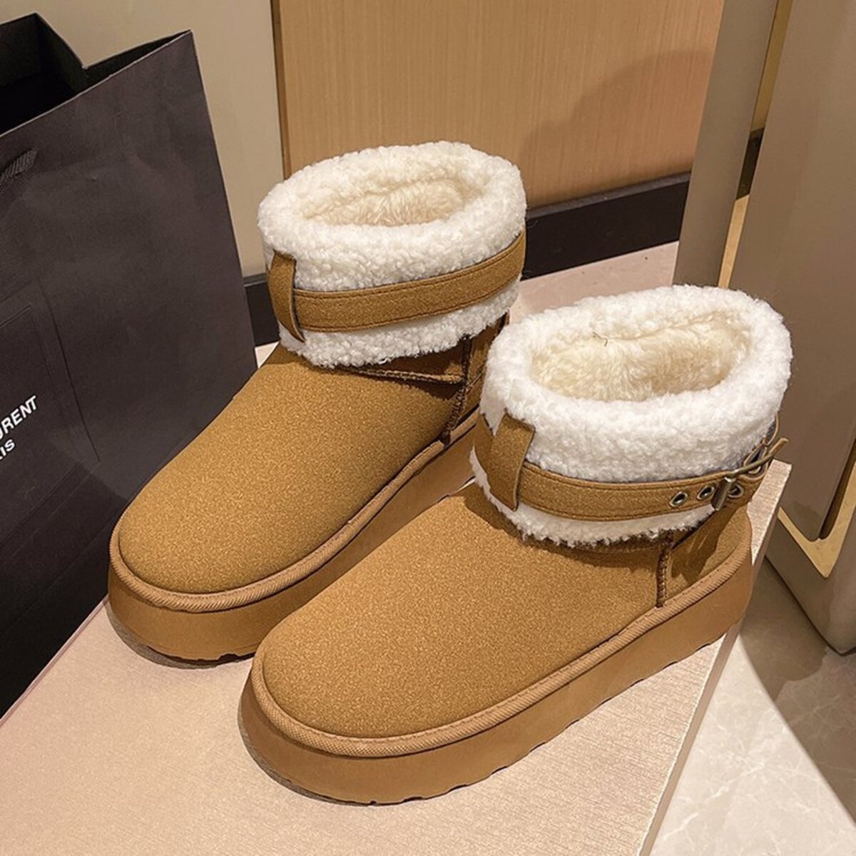 Cozy Plush-Lined Winter Ankle Boots