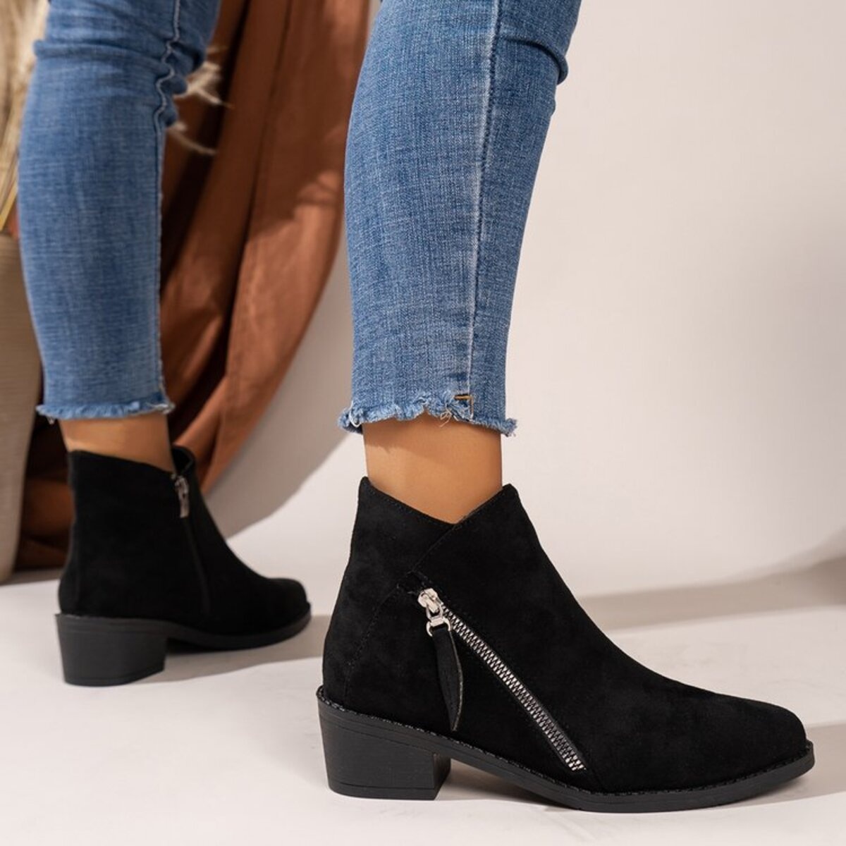 Point Toe Block Heels Boots