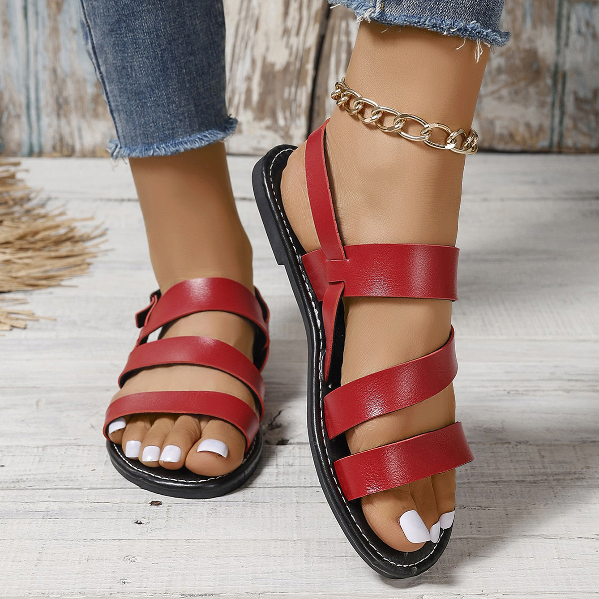 Open Toe Flats Sandals
