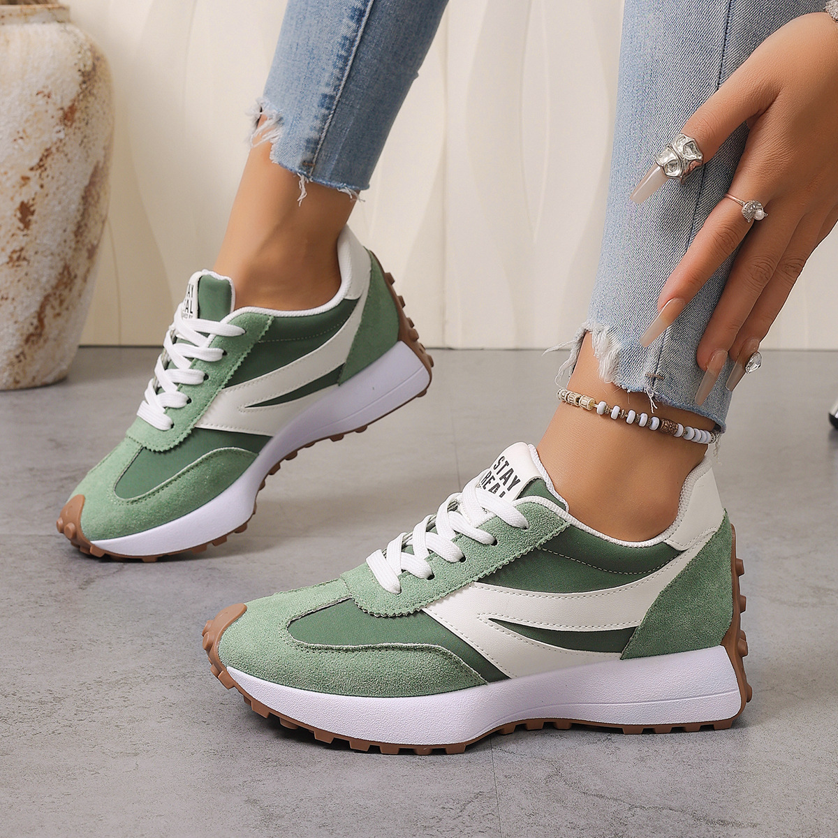 Color‑Blocked Platform Casual Sneakers