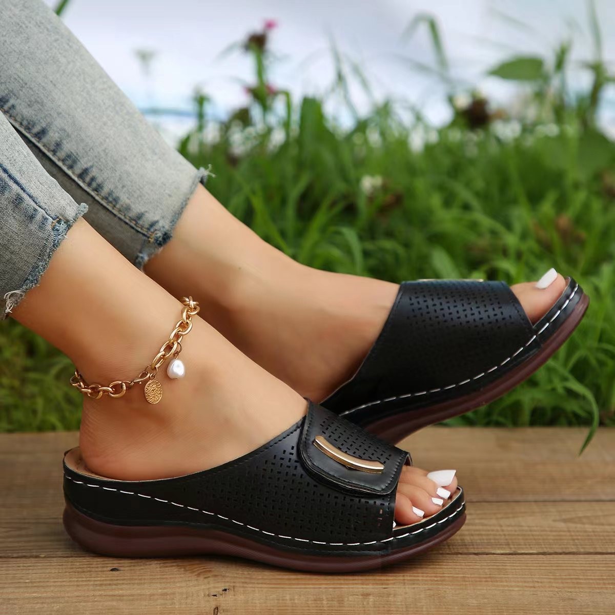 Open Toe Wedge Sandals