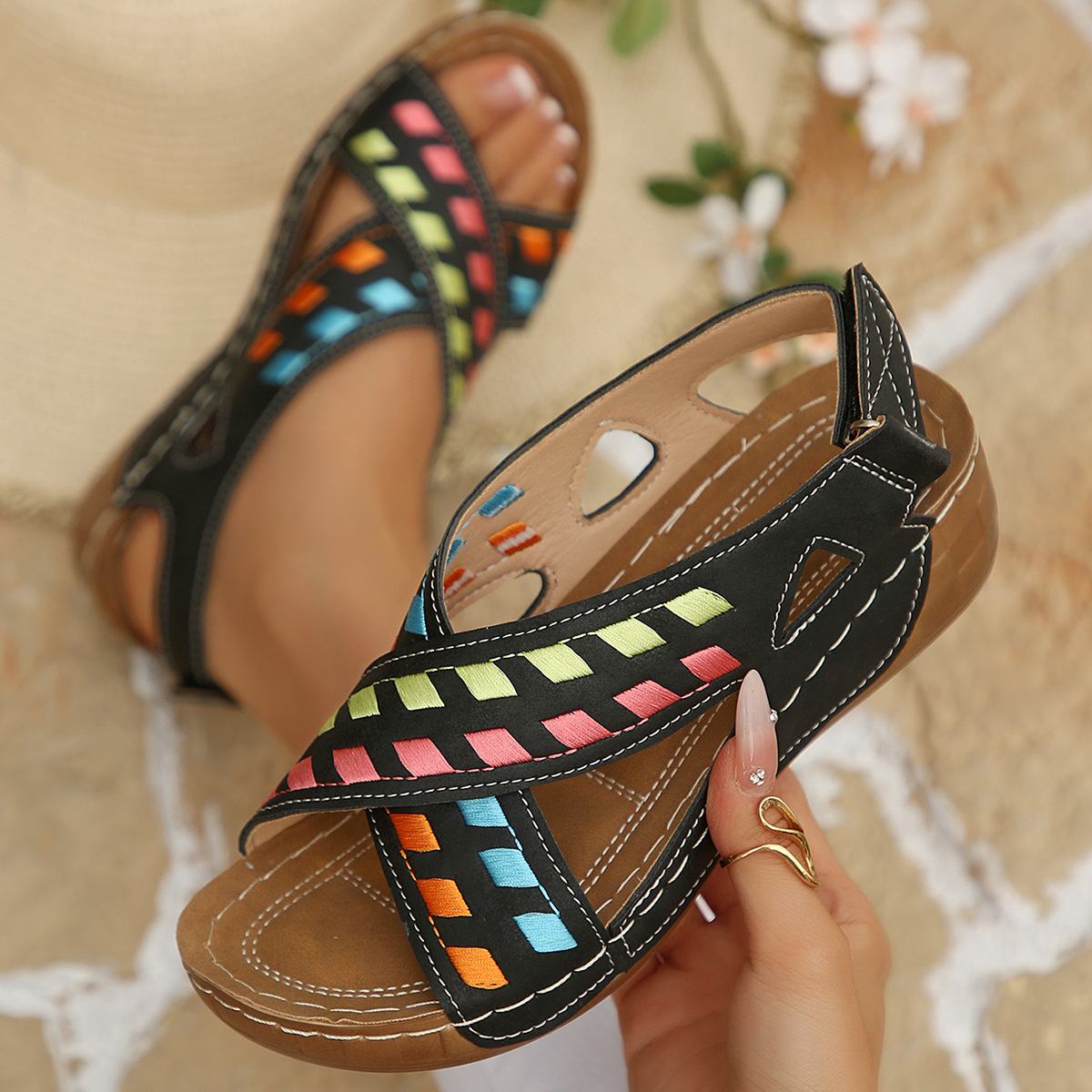 Open Toe Wedge Sandals
