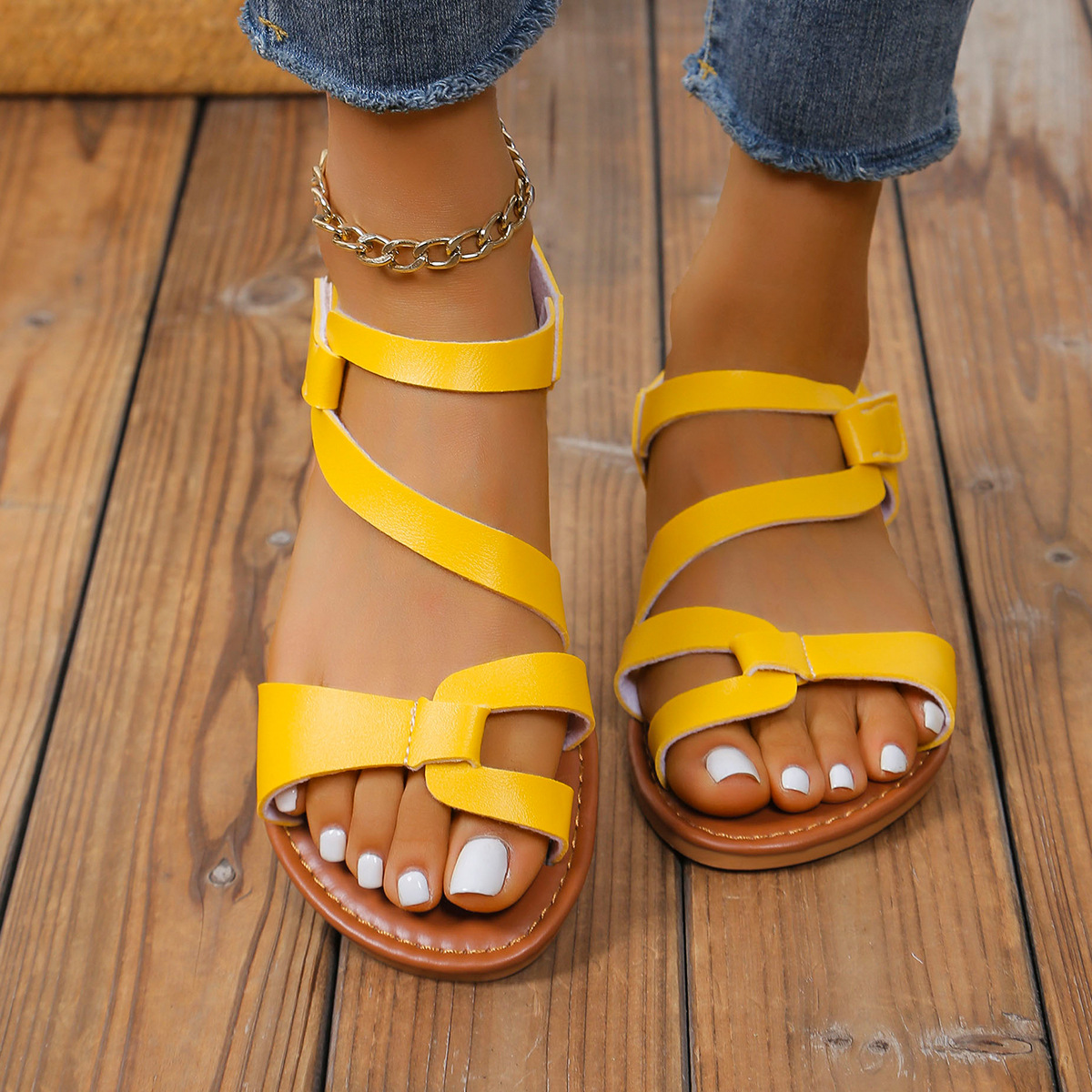 Open Toe Flats Sandals