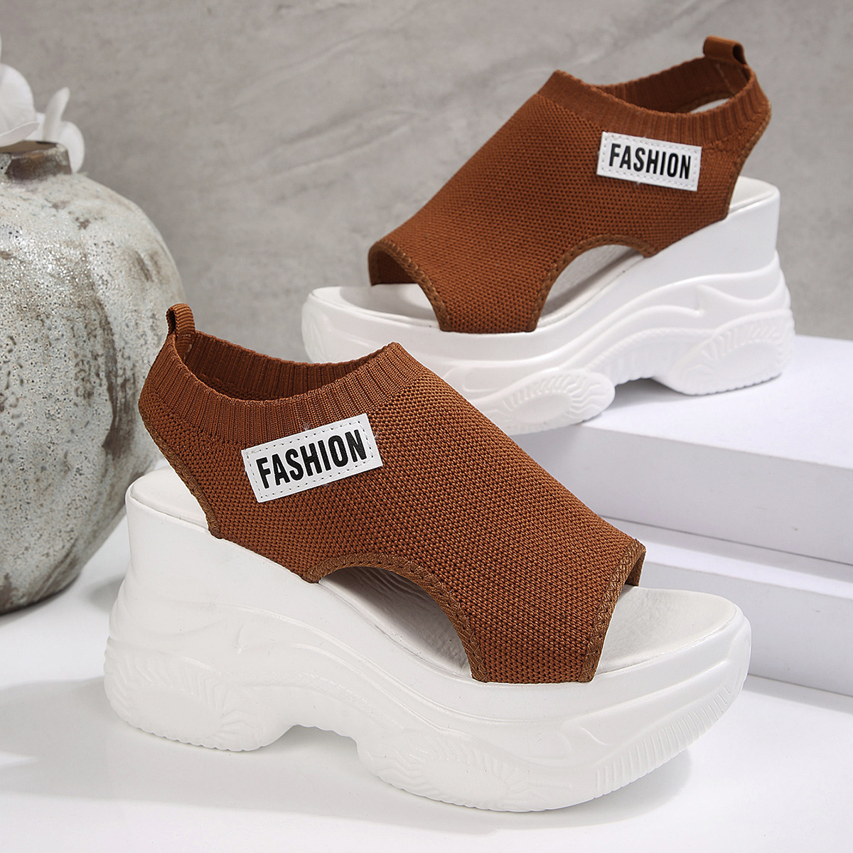 Open Toe Platform Wedge Sandals
