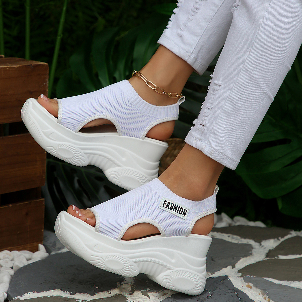 Open Toe Platform Wedge Sandals