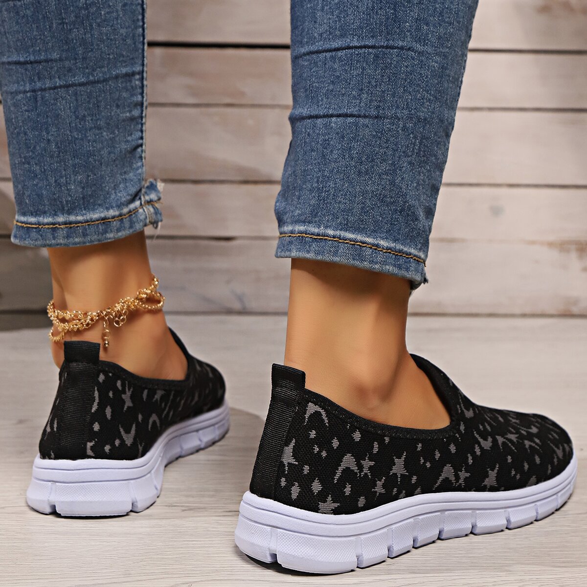 Round Toe Platform Slip-Ons