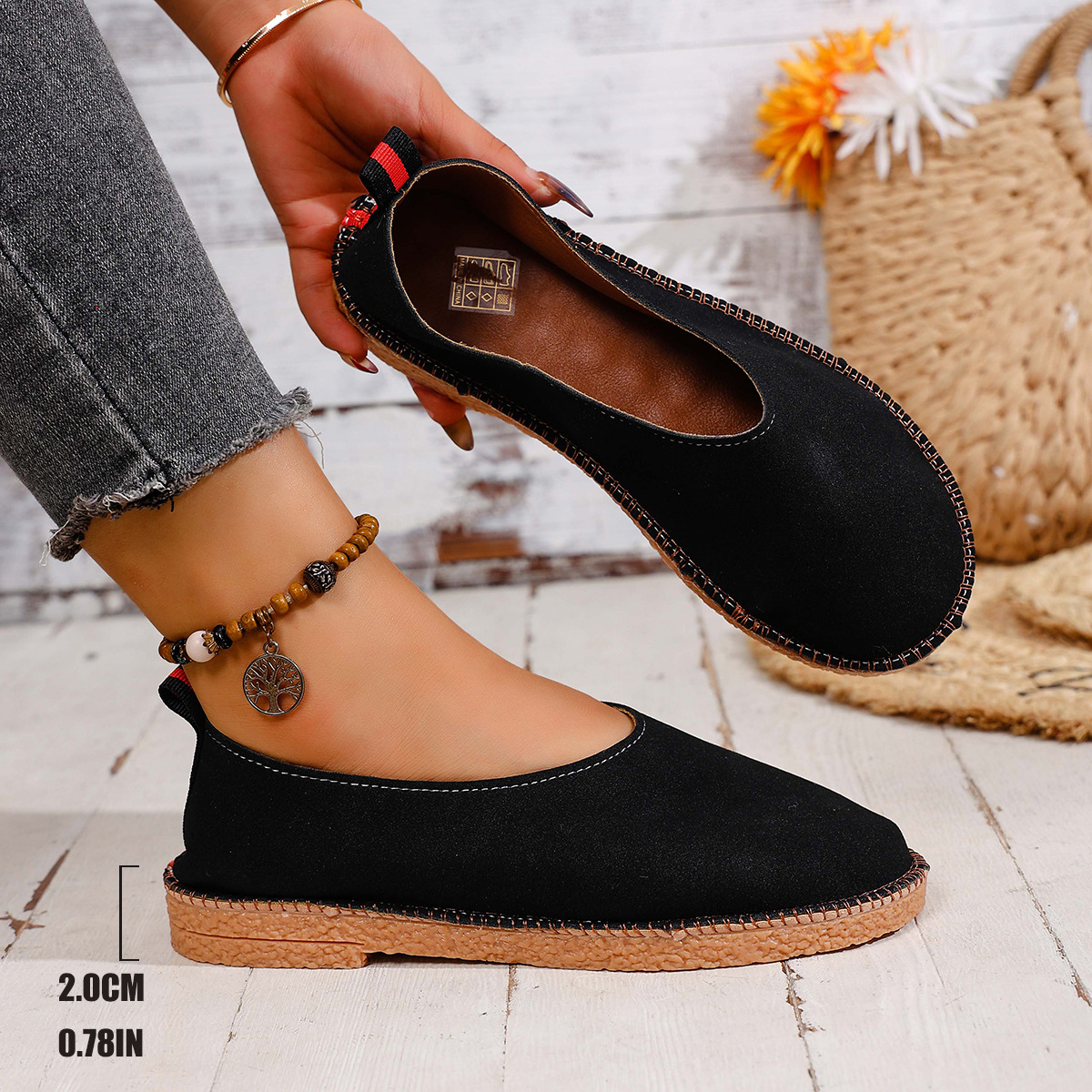Round Toe Flats Slip-Ons