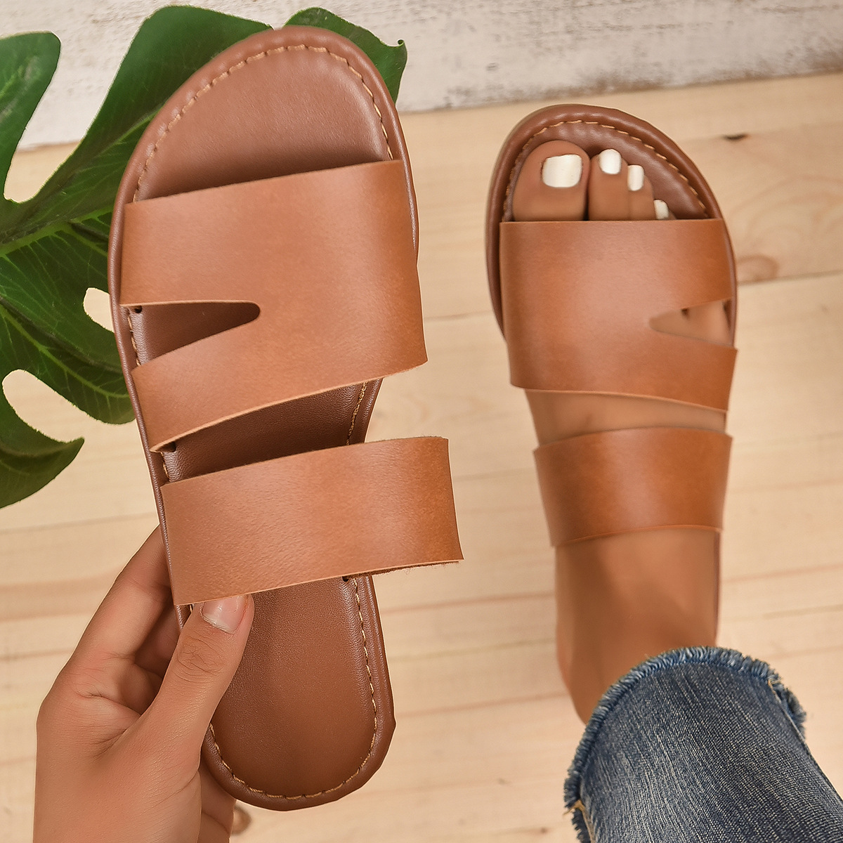 Open Toe Flat Sandals